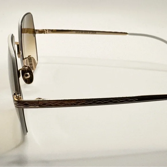 Cutler and Gross sunglasses 56-20-140, gold / white frames, Gradient brown lens Cutler and Gross sunglasses 56-20-140, gold / white frames  main image 3